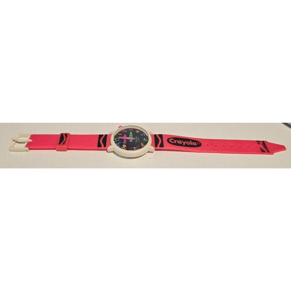 Crayola Crayon Pink Jelly Band Watch Armitron Quartz Vintage 80s Bright UNTESTED - Picture 6 of 9